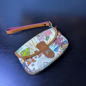 Dooney and Bourke Disney Aulani Flap Wristlet Leather Wallet